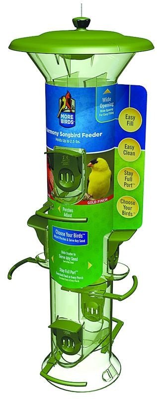 More Birds Harmony Tube Feeder 2Lb Capacity Grey