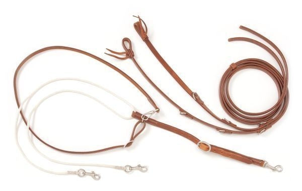Tough1 Harness Leather German Martingale Brn