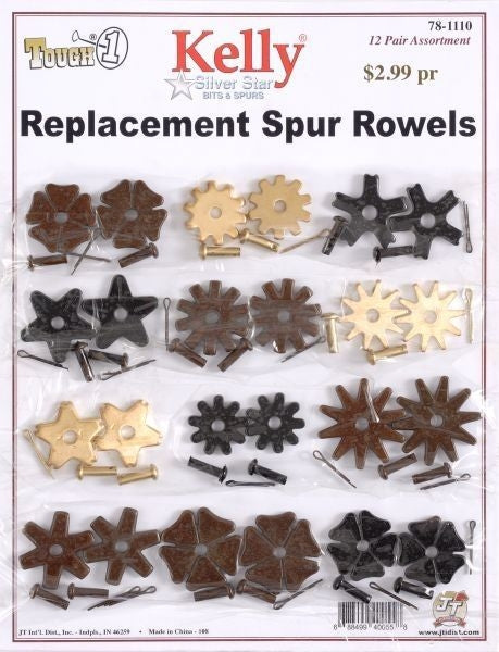 Kelly Silver Star Replacement Spur Rowel Card Brn