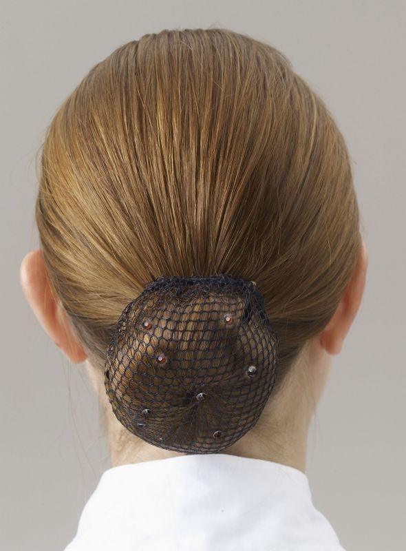 Showquest Swarovski Bun Net One Size Bk/Wh