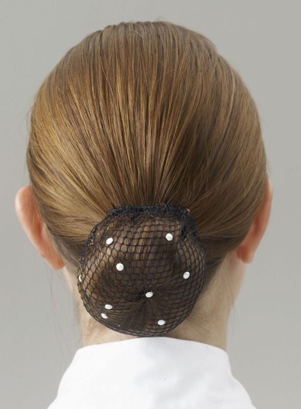 Showquest Swarovski Bun Net One Size Bk/Wh
