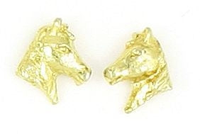 Finishing Touch 3-D Horse Head Earrings Gold