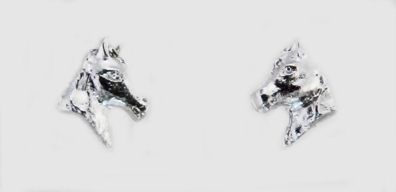 3-D Horse Head Silver Pierced Earring