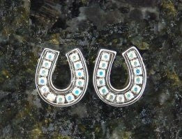 Finishing Touch Channel Horseshoe Earrings Silver