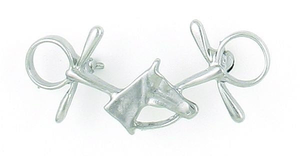 Finishing Touch Double Bit With Horse Head Pin Silver