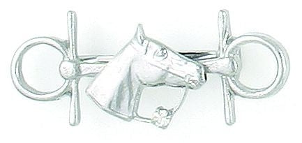 Finish Touch Horse Head with Rein Snaffle Bit Pin