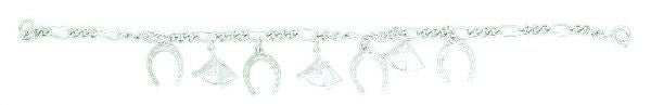 Horse Head/Horseshoe Charm Bracelet Silver