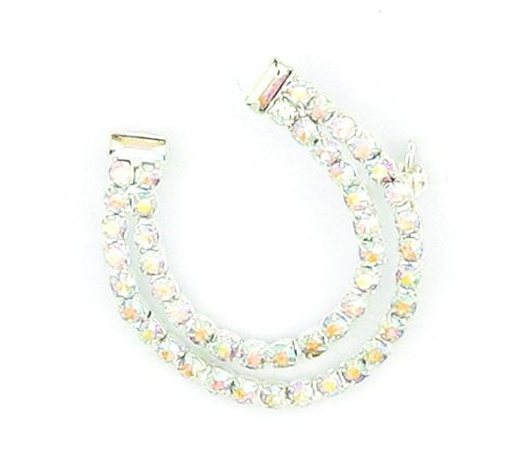 FinishTouch Horseshoe Stone Pin SilverFinishBk/Wh