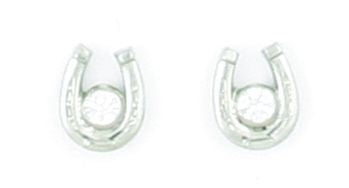 Finishing Touch Horseshoe Bezel Earrings Slv