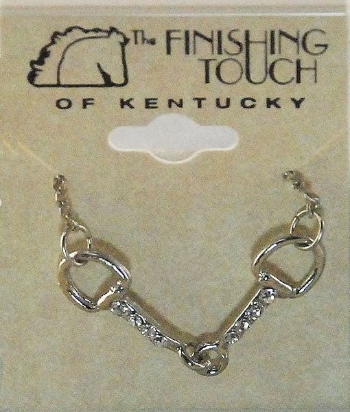 Finishing Touch Snaffle Bit Crystal Necklace Slv