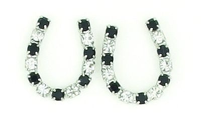 Finishing Touch Jet/Crystal Horseshoe Earrings