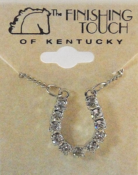 Finishing Touch Crystal Horseshoe Necklace Silver