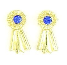 Finishing Touch Mini Blue Ribbon Pierced Earrings