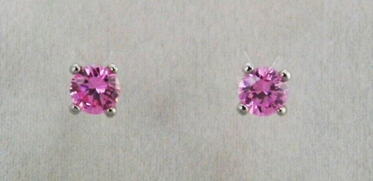Finishing Touch 6.5 Mm Cz Stud Earrings Silver