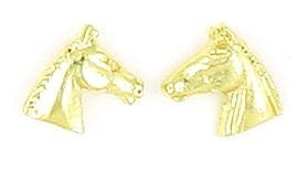 Profile Horse Head With Bridle Earrings Gold