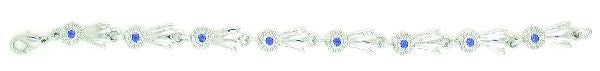 Finishing Touch Blue Ribbon Bracelet Silver Finish
