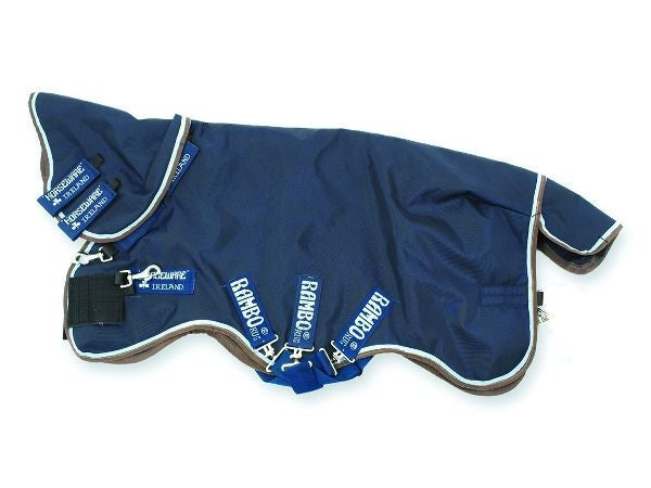 Rambo Duo Turnout Blanket 60 Navy/Sky Blue/Brown