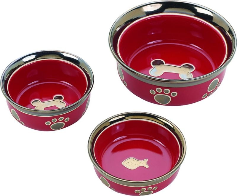 Spot Ritz Copper Rim Dog Dish 7 Black