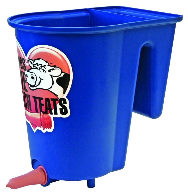 Peach Teat Single Calf Bucket Feeder 6 Quart