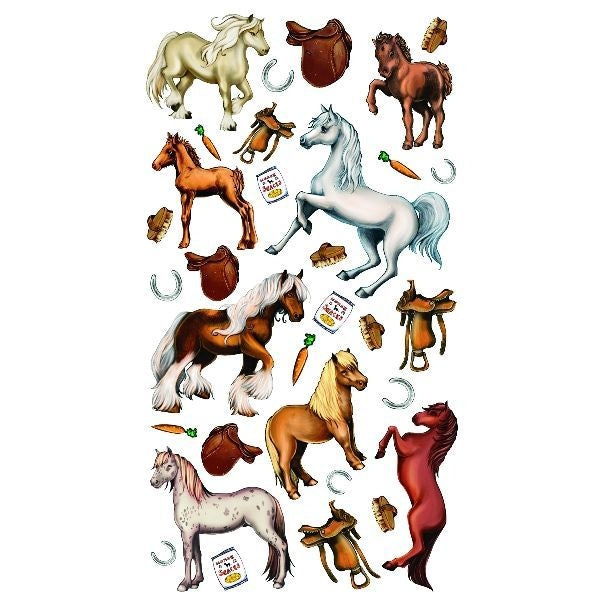 Horses And Carrots StickersBk/Wh