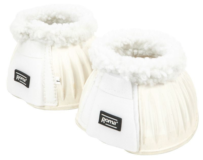 Roma Fleece Trim Rubber Bell Boots Cob Black