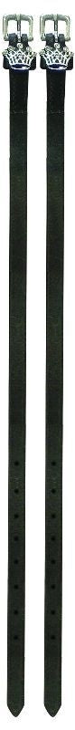 Perris Crystal Crown Spur Straps 3/8 x 20 Bk/Wh