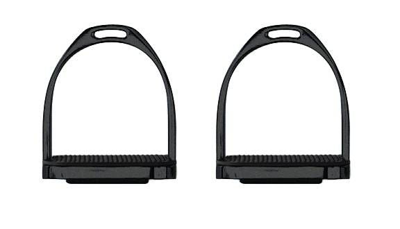Perris Black Powder Coated Stirrup Irons 4.5 Black