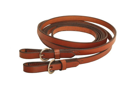 Tory Single Ply Rein - Buckle Bit End 5/8in Bk/Gry
