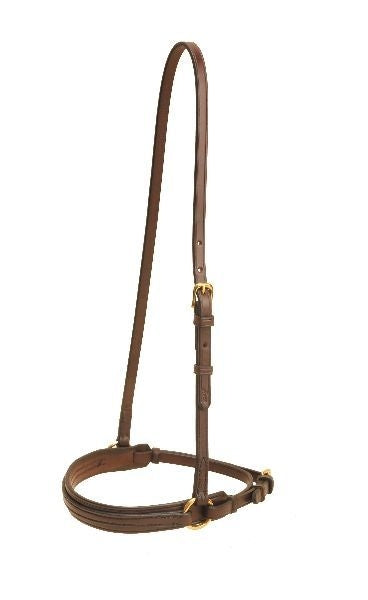 Creased Caveson-Overlay Noseband/Brass Hardware Bk
