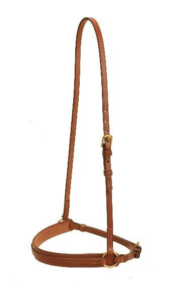 Creased Caveson-Overlay Noseband/Brass Hardware Bk