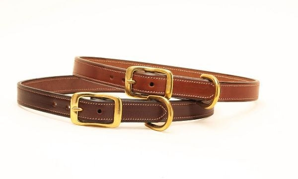Tory Saddle Stitched Dog Collar 12in Havana