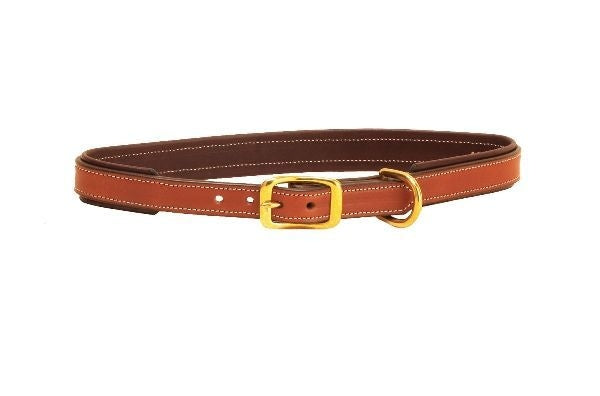 Tory 2-Tone Padded Leather Dog Collar 12in Brown