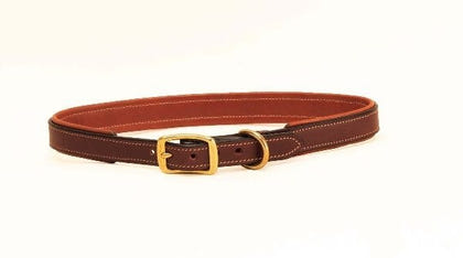 Tory 2-Tone Padded Leather Dog Collar 12in Brown