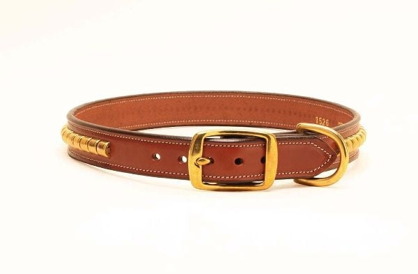 Tory Leather Leather Clinchers Dog Collar 16In Hav