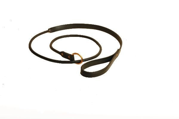 Tory Rolled Slip Leather Dog Leash 5FT Black