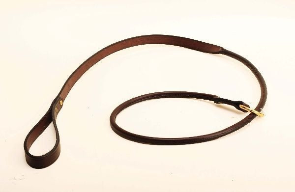 Tory Rolled Slip Leather Dog Leash 5FT Black