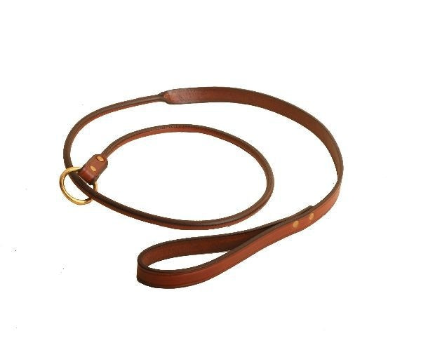 Tory Rolled Slip Leather Dog Leash 5FT Black