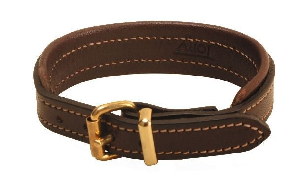 Tory 1/2In Padded Bracelet Brass Buckle 9In Blk
