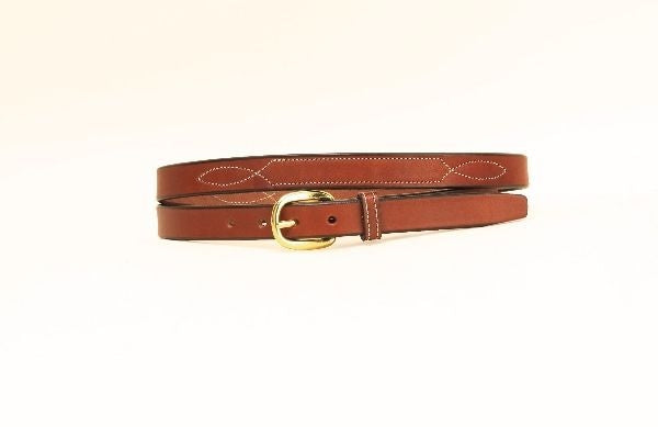 Tory Leather 3/4In Belt With Stitched Pattern 24 Hav