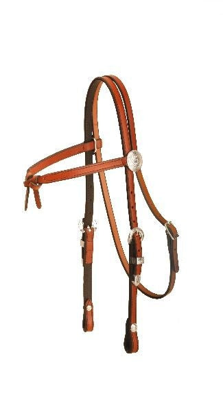 BrowKnot Headstall-3Pc Buckle Set 5/8in Bk/Gry