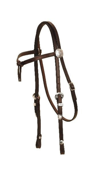 BrowKnot Headstall-3Pc Buckle Set 5/8in Bk/Gry