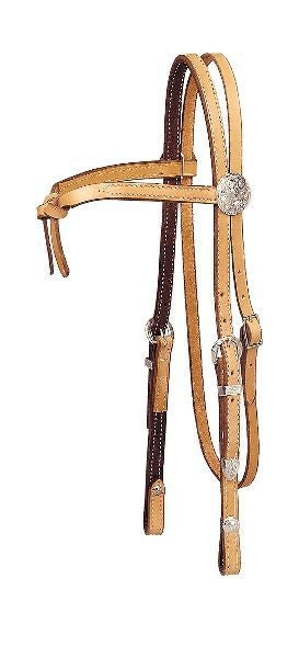 BrowKnot Headstall-3Pc Buckle Set 5/8in Bk/Gry