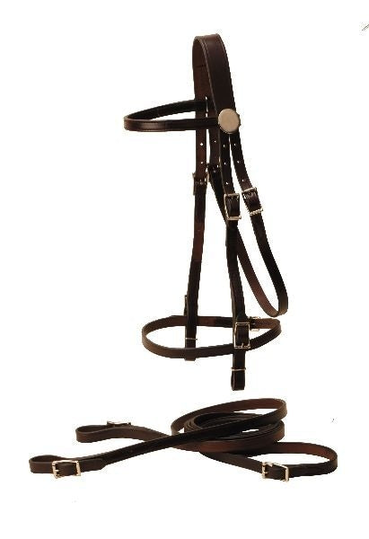 Browband Bridle And Reins Filling Oversize Bk/Gry