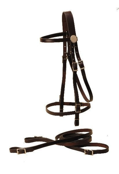 Browband Bridle And Reins Filling Oversize Bk/Gry