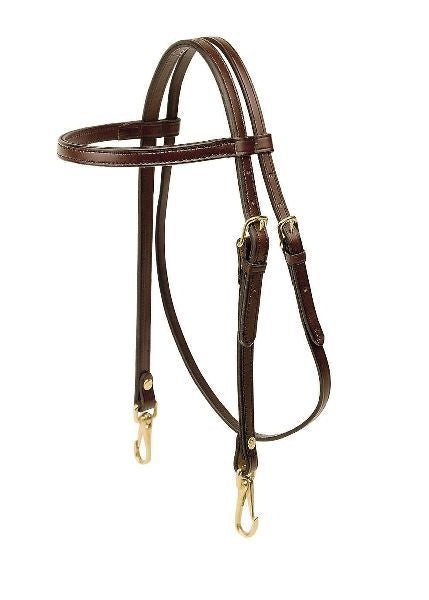 Browband Training Headstall-Snap End Arab Bk/Gry