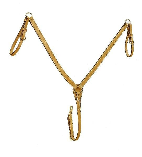 Tory Bridle Leather Breast Strap 1in Bk/Gry
