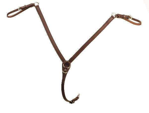 Tory Bridle Leather Breast Strap 1in Bk/Gry