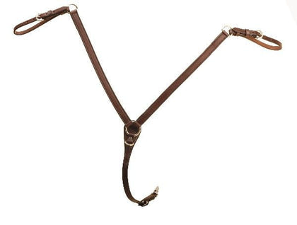 Tory Bridle Leather Breast Strap 1in Bk/Gry
