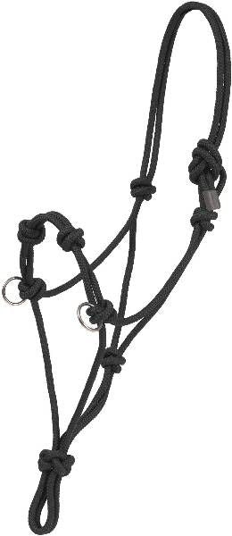 Tory Side Pull Rope Halter Horse Bk/Gry