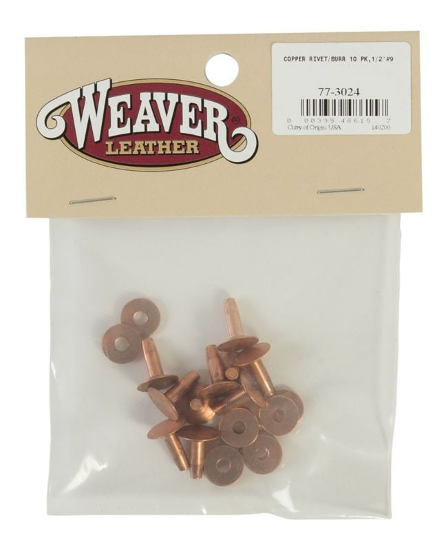 Weaver Leather Copper Rivets And Burrs 10 Pack